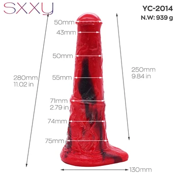 SXXY Animal Dog Dildo with Knot for Women Vagina Massage Realistic Fantasy Horse Penis Huge Stallion Cock Donkey Anal Sex Toys 4