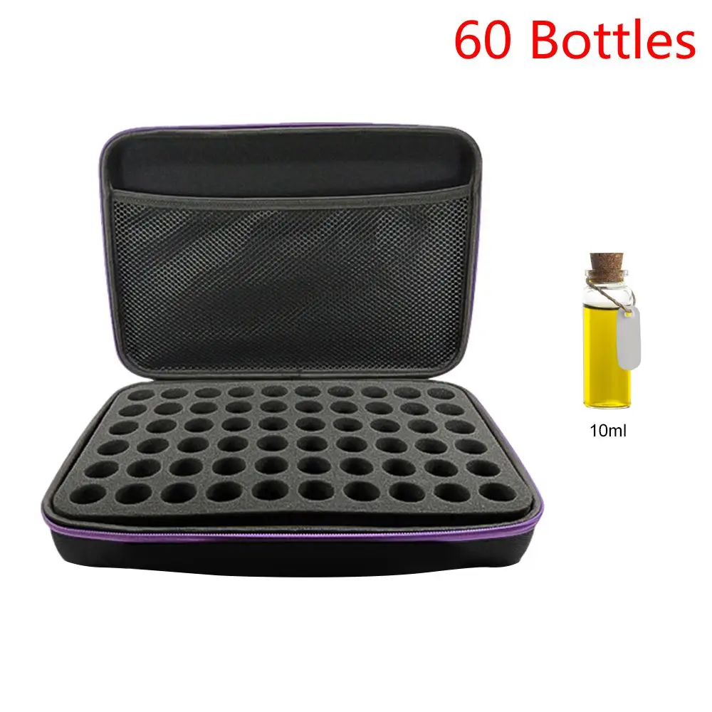 Purple D 60 бутылок, чехол для хранения эфирного масла, сумка-держатель, портативный органайзер для бутылки эфирного масла для путешествий, Женский чехол для сбора парфюмерного масла - Цвет: Purple D