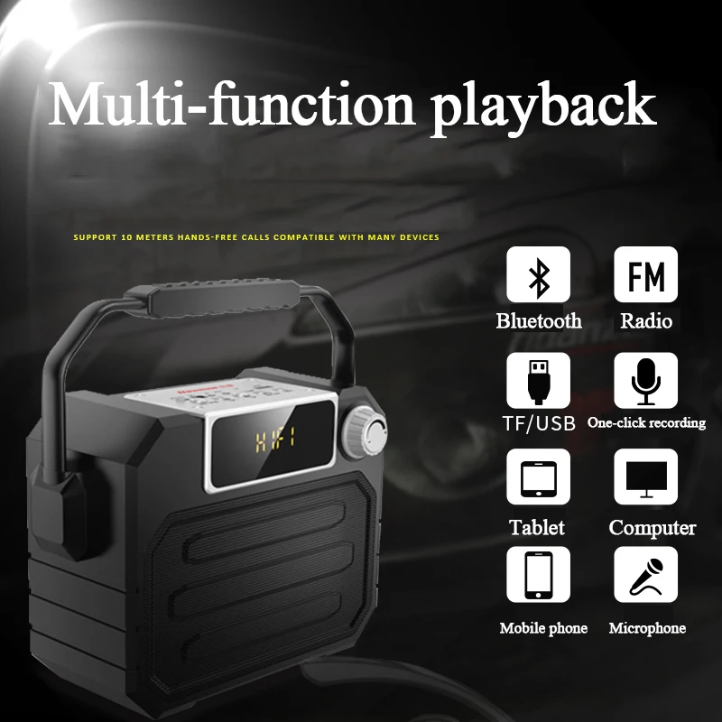 USB Bluetooth Speaker Big Power Speaker Heavy Bass Wireless Outdoor Speakers Portable Subwoofer Rem