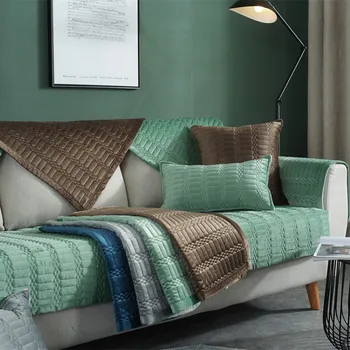

Comfortable Sofa Cover Embossed Simple Non Slip Cushion Solid Color All Season Universal Sofa Cover