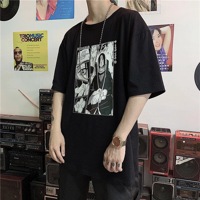 summer cotton naruto t shirt Rick and Morty T-shirt Loose oversized Short sleeve cartoon Anime printing Vogue camiseta hombre summer cotton naruto t shirt Rick and Morty T-shirt Loose oversized Short sleeve cartoon Anime printing Vogue camiseta hombre