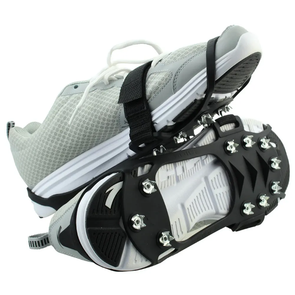 

1 Pair 10 Studs Anti-Skid Ice Gripper Spike Winter Climbing Anti-Slip Snow Spikes Grips Cleats Over Shoes Covers Crampon