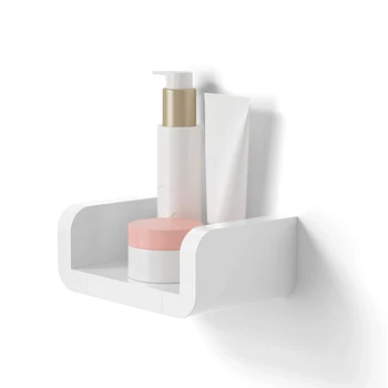 

White Home Storage Holder Waterproof Cosmetic Shelves Wall Hanging Bathroom Shower Shelf Caddy Shower Rack Kitchen Spice Racks