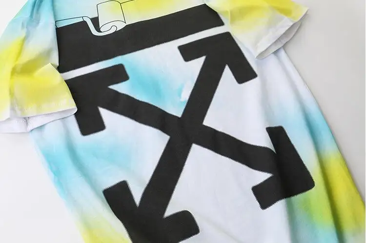 Off-White OW X THE WEBSTER 18FW мужские и женские модели влюбленных пар хлопковая Повседневная модная футболка с коротким рукавом и круглым вырезом