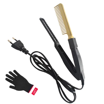 

Electric Hair Straightener Brush Hot Comb Flat Iron Heating Comb Hair Straight Curling Iron Brush Fast Smooth Styling Tool