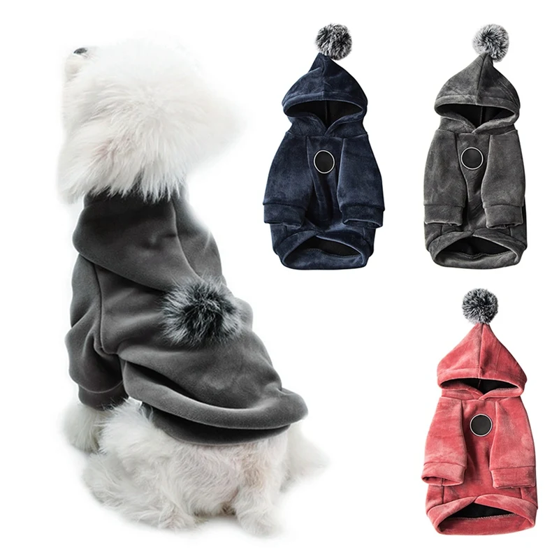 Dog Winter Clothes Pet Hoodies Coat For Small Autumn Jacket Yorkie Chihuahua Puppy Warm 2-Legged Clothing | Дом и сад