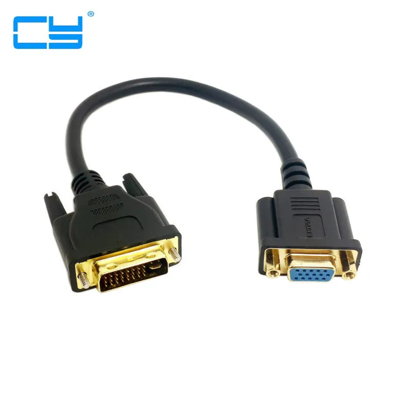 Analog DVI 24+5 Male to VGA Female Monitor Converter adapter Cable 20cm Black dvi vga adaptor | Компьютеры и офис