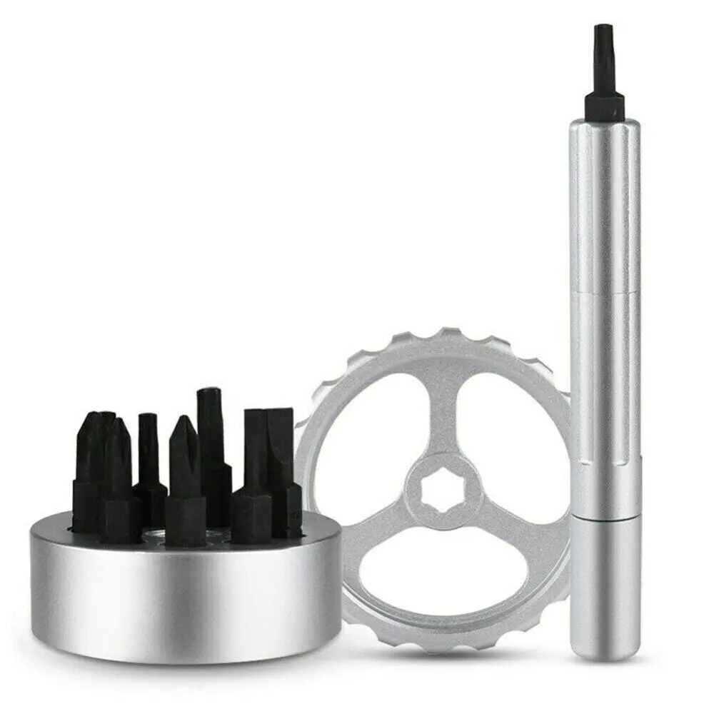 10 in1 Screwdriver Mini Spinner Drive Precision Multifunctional Steel Screwdriver Repair Kit Spinner Tools Household Maintenance - Цвет: Silver