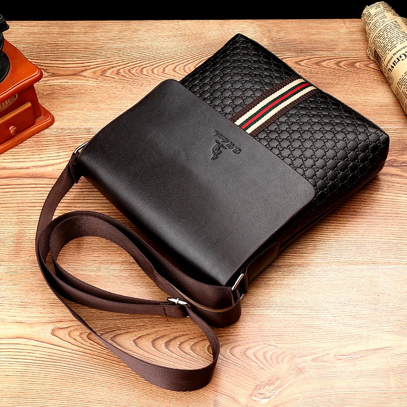 

MEN'S Single-shoulder Bag Casual Daishu Men's Bag Fashion Verticle Briefcase Shoulder Back Skin Pu Zipper Bag