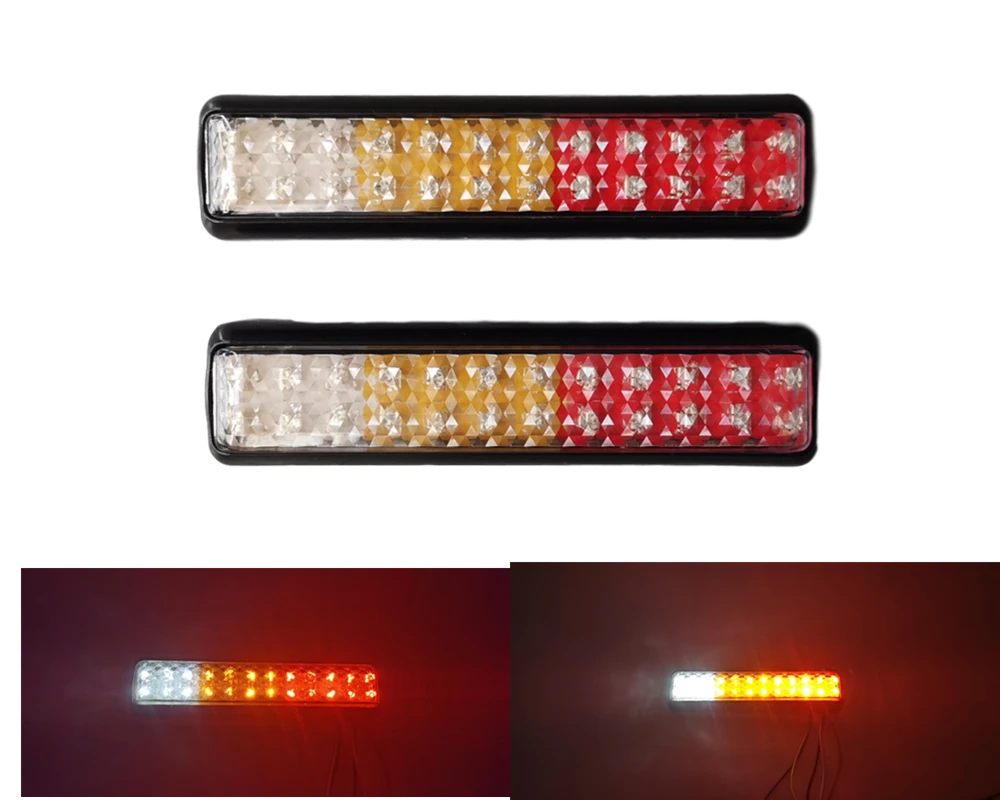 2X 12V 10-30 в цвета-красный желтый белый ABS прицеп truckCar 20 светодиодов фонарь