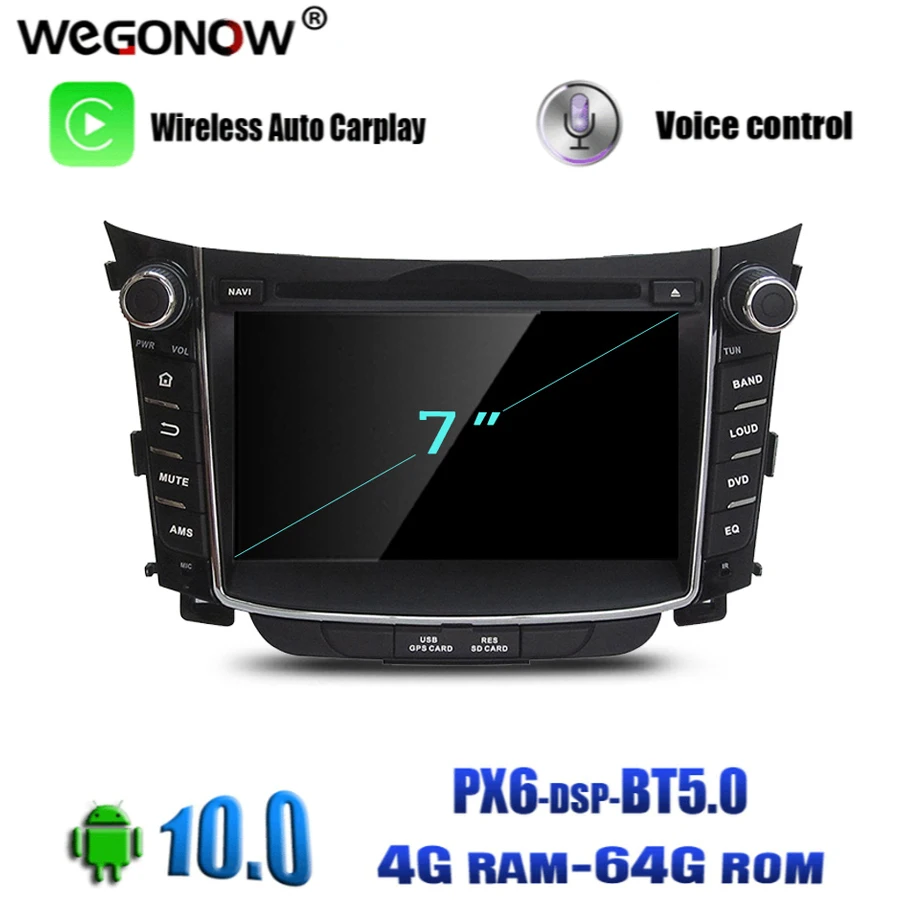 DSP 2DIN Android 10 0 Восьмиядерный 64 Гб ПЗУ для Hyundai I30 2011 2014 автомобильный DVD плеер GPS Glonass