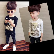 Футболка с длинными рукавами для мальчиков; Детская осенняя футболка для мальчиков; осенняя одежда для больших мальчиков; модные топы для мальчиков