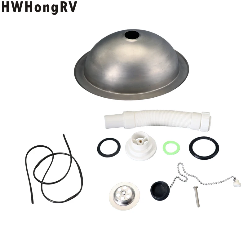RV Wash Ellipse basin stainless steel sink bright stainless steel RV Caravan Camper Stainless Steel Hand Wash Basin Kitchen