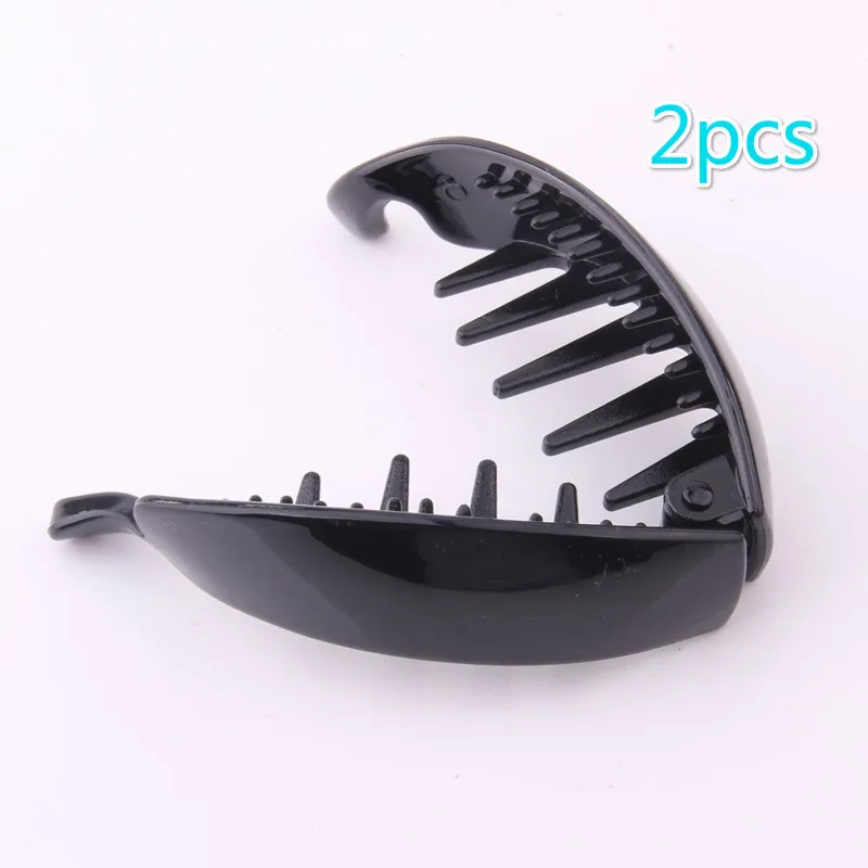 2 pcs Banana clips hair Hairpins Funny Shape Ponytail Holders Solid Plastic Hair Clips Casual Fashion Hair Accessories for Women 12 pcs price tag holder clips plastic sign clip price cards clip price tag display holders clip on sign holder