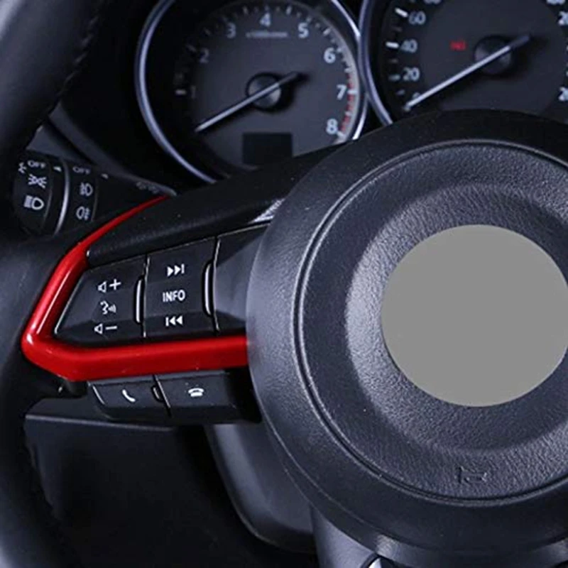 Красный ABS накладка на руль для Mazda CX-3 CX3- модные аксессуары для интерьера 1 пара(1