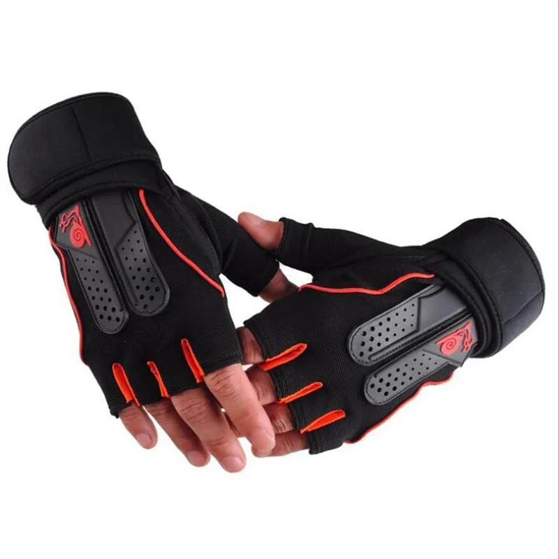 M XL половина подъема упражнения и фитнес спортивные перчатки вес прохладные мужские перчатки повязка на запястье тренировка - Цвет: Orange