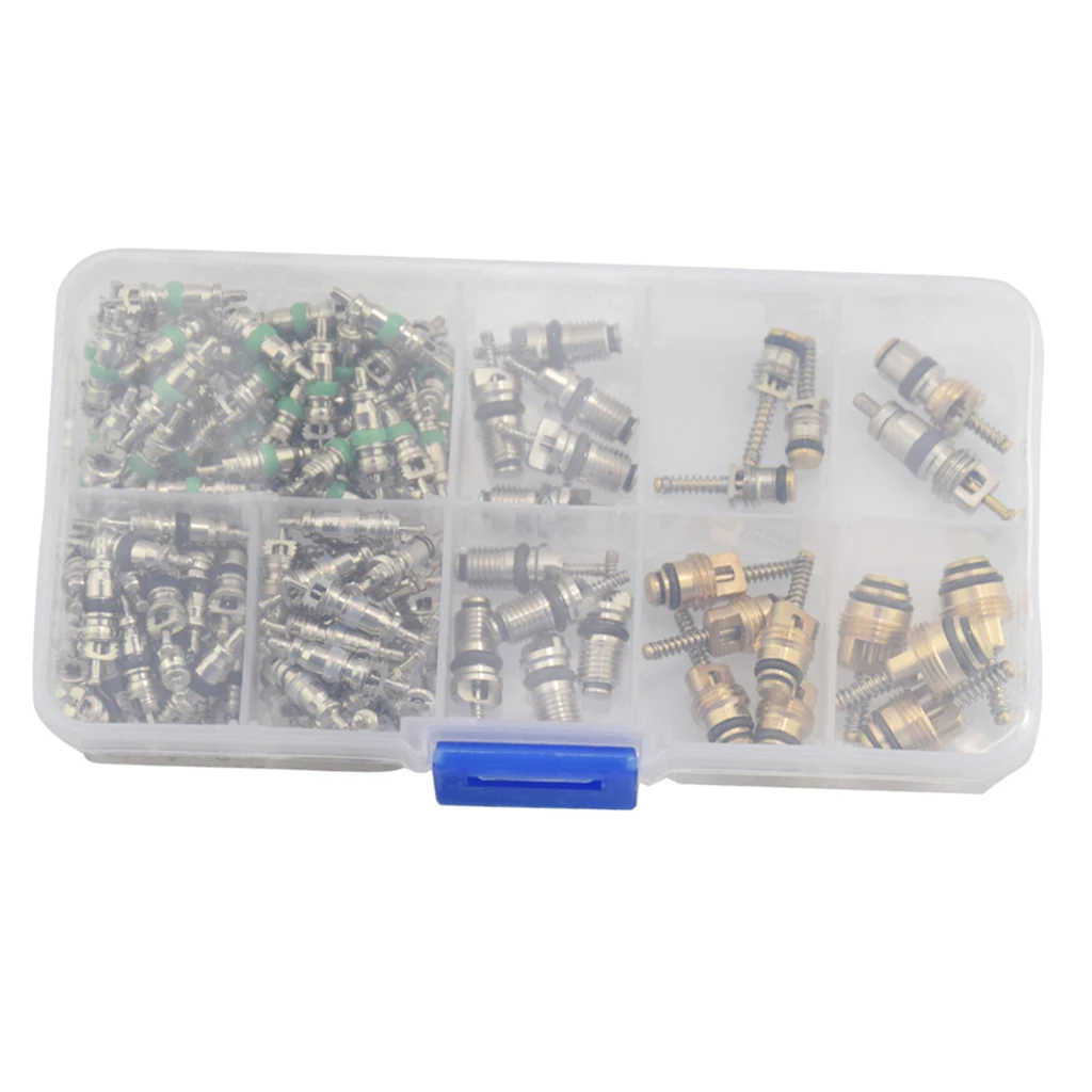 134 Piece Assortment A/C Schrader Valves R134a Kit 11 kinds AC valve Cores 134 Piece Assortment A/C Schrader Valves R134a Kit 11 kinds AC valve Cores