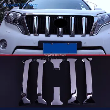 

For Toyota Land Cruiser Prado 150 FJ150 2014 2015 2016 2017 ABS Chrome Front Mesh Grille Cover Car Styling Accessories