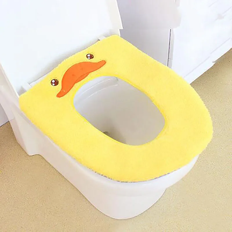 Duck Чехол для унитаза коврик мультяшная лягушка панда с изображением утки, лягушки теплое сиденье для туалета чехол моющееся сиденье для унитаза подушка крышка Накладка протектор - Цвет: Duck
