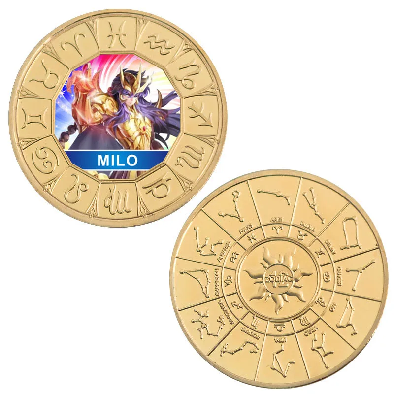 Metal Gold Coins 12 Pièces Saint Seiya Card Carte Chevaliers du Zodiaque 