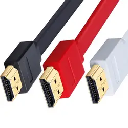 Двоякодышащие высокоскоростной плоский кабель HDMI поддерживает 3D Разрешение Ethernet 1080 P Audio Return 0,3 м 1 м 1,5 м 2 м 3 м 5 м 7,5 м 10 м 15 м
