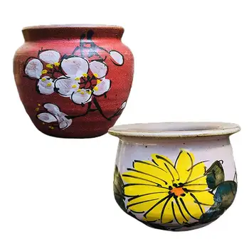 

5Pcs Flower Planter Perfect Painted Creative Durable Flower Pots Macetas Planter Plant Pots Decorations Garden Home Car Office