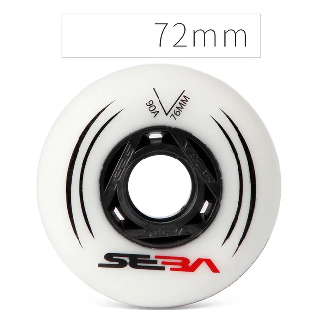 White 72mm 90A SEBA, подшипники для роликовых Инлайн коньков колеса 85A для слалом и 90A для раздвижные роликовые коньки колеса 72 76 80 мм 8 шт./компл. Patines шины - Цвет: White 72mm 90A