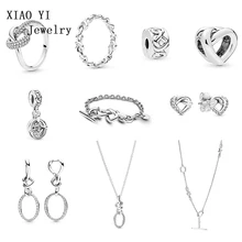 XIAOYI Стерлинговое Серебро 925 пробы изысканное ожерелье модный кулон Рождественский набор ключицы цепи Простой соответствующий Шарм Браслет