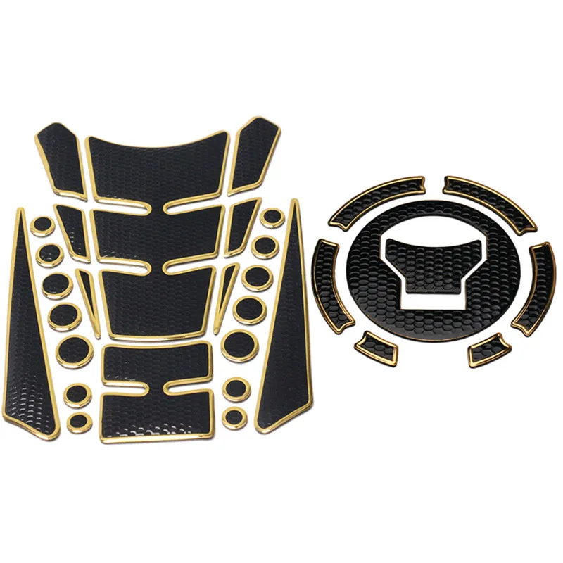 For Honda CB650F CBR650F VFR800X VFR800 CBR500R CB500X CB500F MN4 3D Motorcycle Gas Fuel Oil Tank Pad protector Decals Stickers - Цвет: Golden