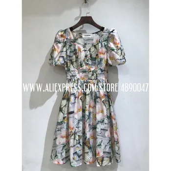 

2020 new dress floral boho dress ladies casual short sleeve elegant retro Women's new high quality Comfortable material dress