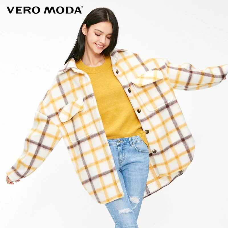 Vero Moda Женская клетчатая куртка свободного кроя с карманами | 318409503