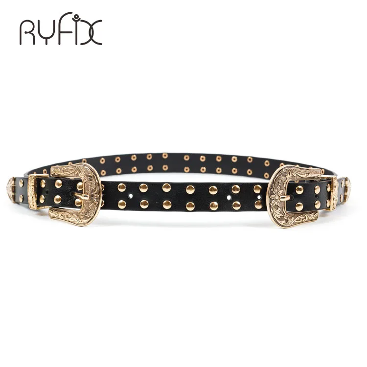 

2021 New Vintage&Retro Metal Vintage belts Carving Sliver Buckles Rivet Leather Single/Double Buckled Belts Women Belt BL201812