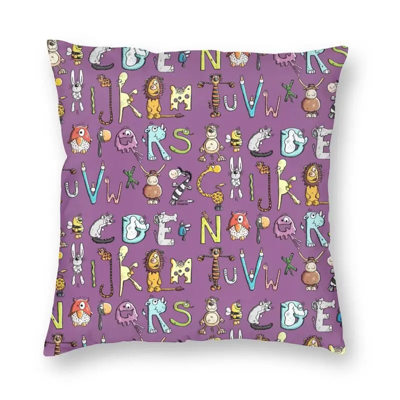 

Красочные животных Подушка с буквами чехол домашний декор буквы Abc Мультяшные подушки Подушка для Гостиная двухсторонняя печать