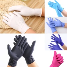 100 個耐摩耗性と耐久性のあるニトリル使い捨て手袋ゴムラテックス食品医療家庭用帯電防止クリーニング手袋(China)