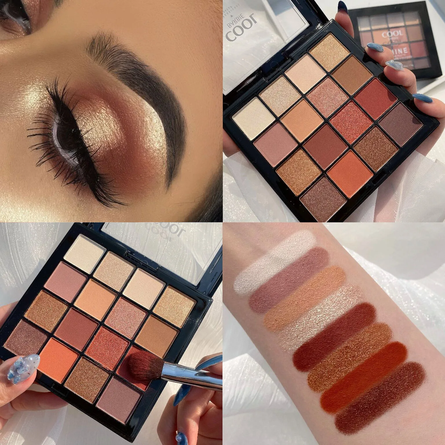 New COOL Professional Makeup Shine Shadow Palette 16 Colors Nude High Pigments Lasting Matte Glitter Eyeshadow Powder |