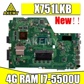 

Akemy X751LK Mainboard REV 2.0 For Asus X751LK X751LKB X751LX Laptop motherboard GTX 850M 4G RAM I7-5500U