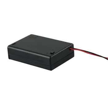 

1 Pc 3 AA 2A Battery 4.5V Holder Box Case With Switch Lead Black Hot 6.11