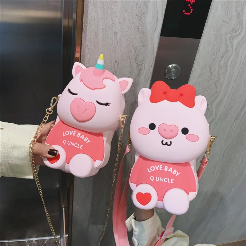 

Free Drop Shipping Women Messenger Bag Luxury Handbags Women Bags Designer Cute Cartoon Unicorn Pig Clutch Purses And Handbags