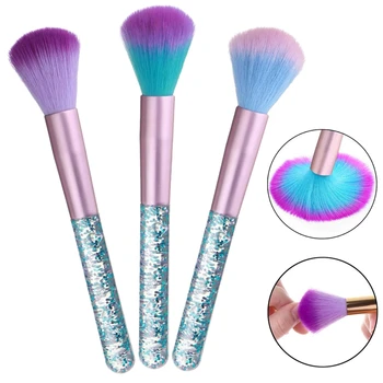 

3Pcs Soft Nail Art Dust Remover Powder Brush Cleaner for Acrylic and Makeup Powder Blush Brushes Nail Art Tools