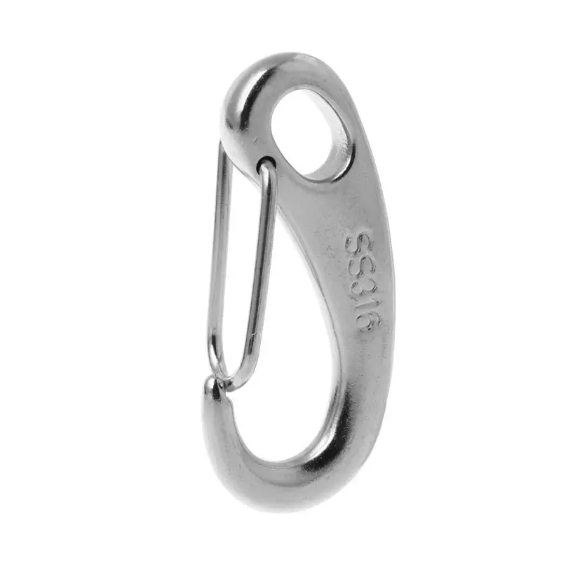 Boat Marine Stainless Steel Egg Shape Spring Snap Hook Clip Quick Link Climbing Carabiner