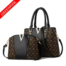 Роскошные сумки набор женских сумок Дизайнерская кожаная сумка через плечо винтажные сумки через плечо для женщин Брендовые женские сумки черные
