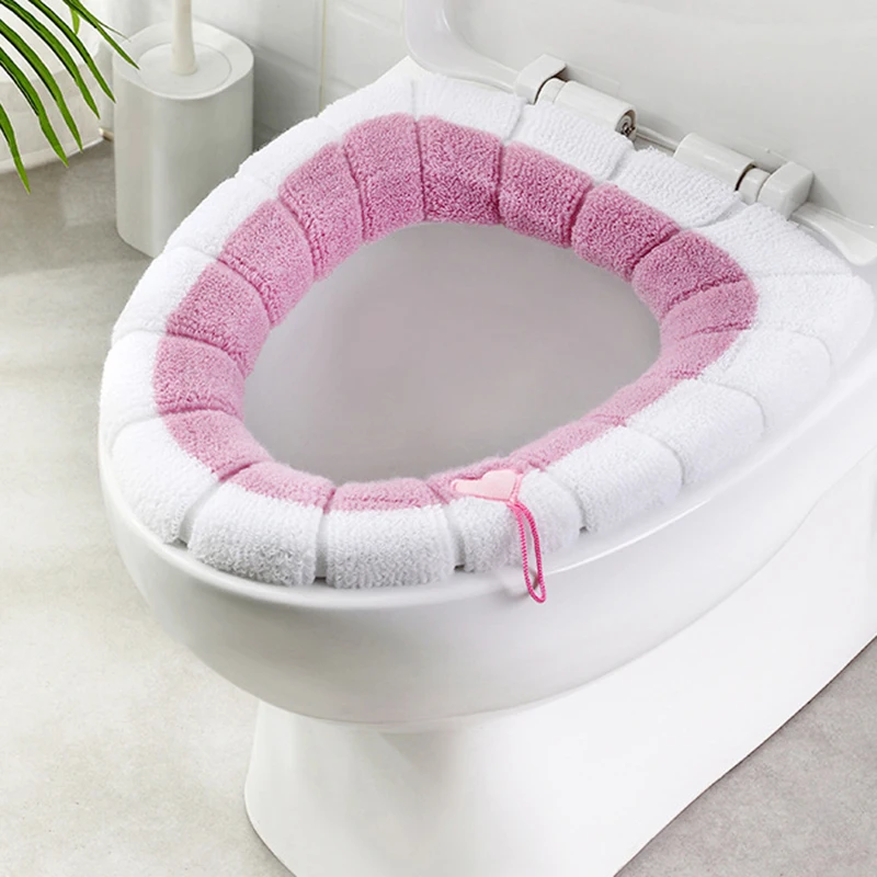 Универсальный чехол для унитаза мягкое многоразовое плюшевое сиденье удобное