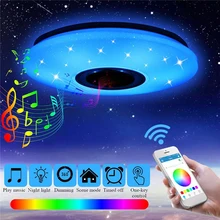 Için RGB LED tavan ışık yatak odası dekoru tavan lambası Bluetooth hoparlör dim renkli ışık ev dekorasyon ışıklandırma