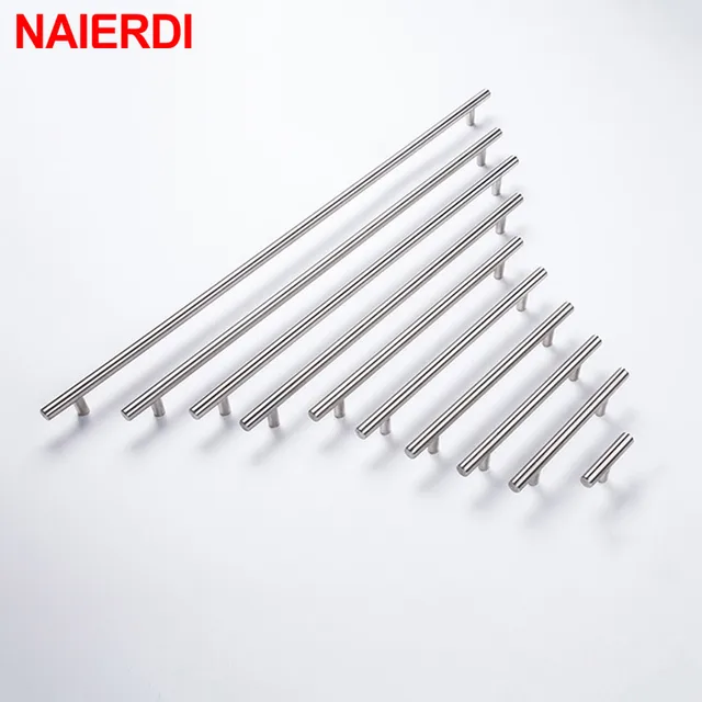 NAIERDI 2 "~ 24'' สแตนเลสตู้จับเส้นผ่าศูนย์กลาง 10 มม.ประตูห้องครัวTบาร์จับดึงลูกบิดเฟอร์นิเจอร์ฮาร์ดแวร์ 5