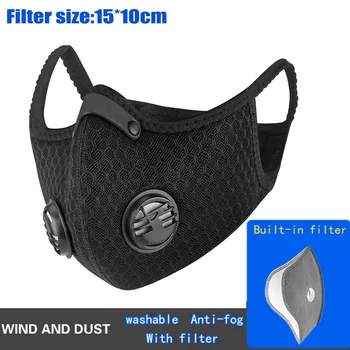 

Cycling Mask Sports Maks with 5lays Filter Protective Mask Reusable Activated Carbon Anti-Pollution Sport Training Bike Facemask