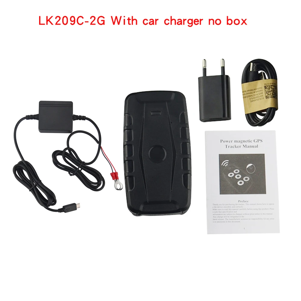 No box with charger Gps-трекер LK209C водонепроницаемый автомобильный локатор устройство 20000 мАч батарея в режиме ожидания 240 дней перегрузка оповещение история отслеживания - Цвет: No box with charger