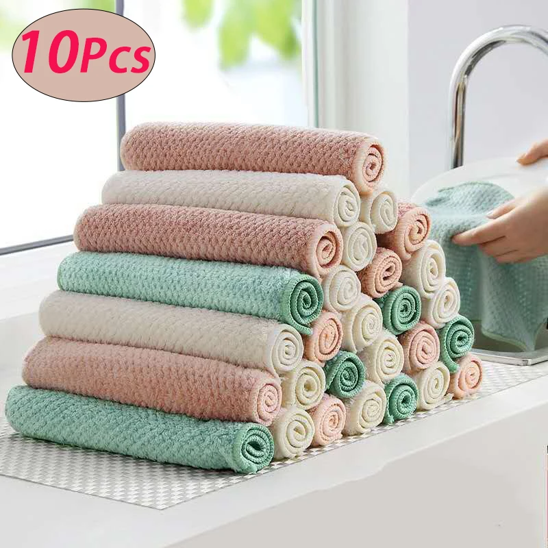 Microfiber Kitchen Cleaning Towels Super Absorbent Dish Washing Towels