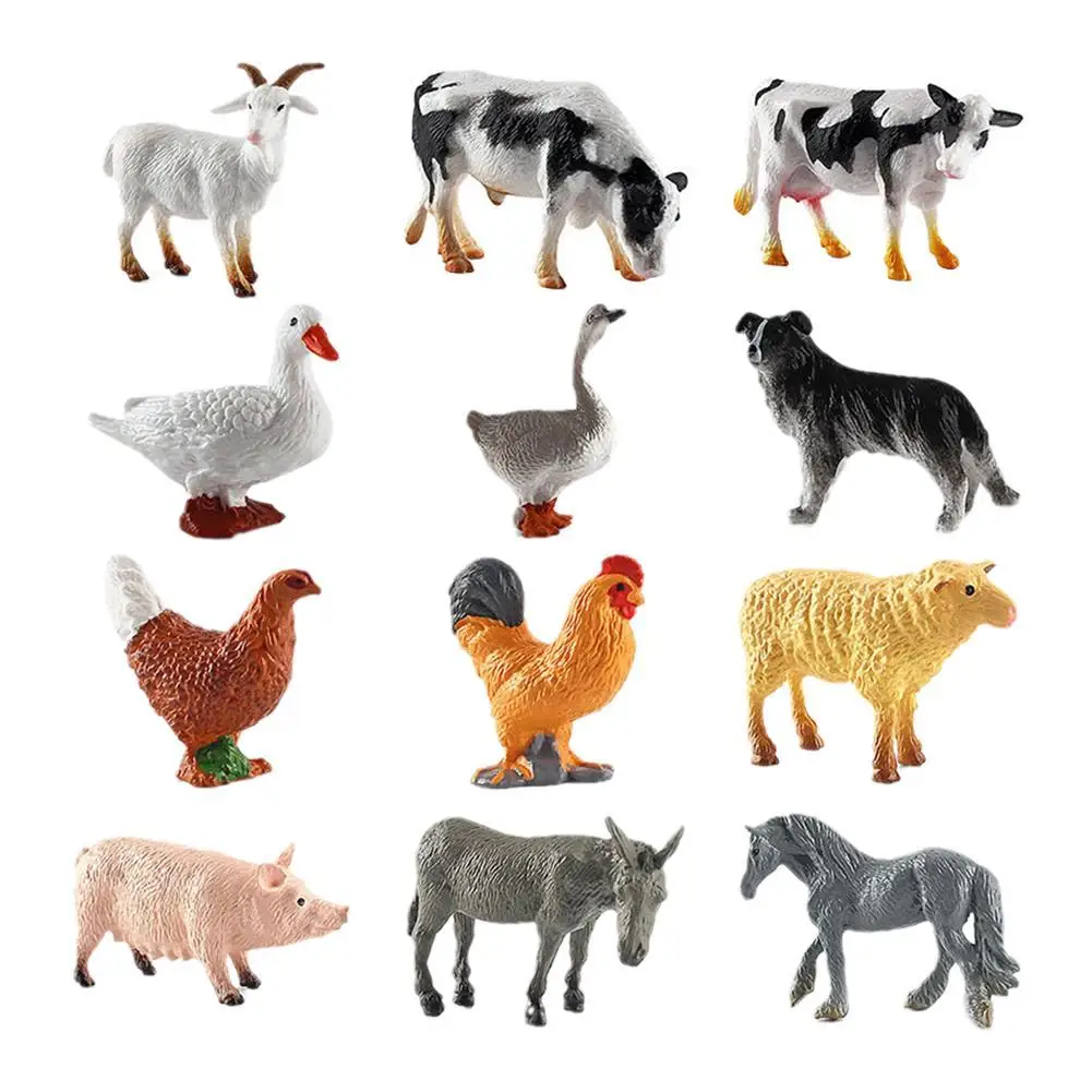 Mini Farm Animal Figurines Wild Lion Simulation Animals Tiger Elephants Action Figures Wild Model Educational Toys Gifts 2