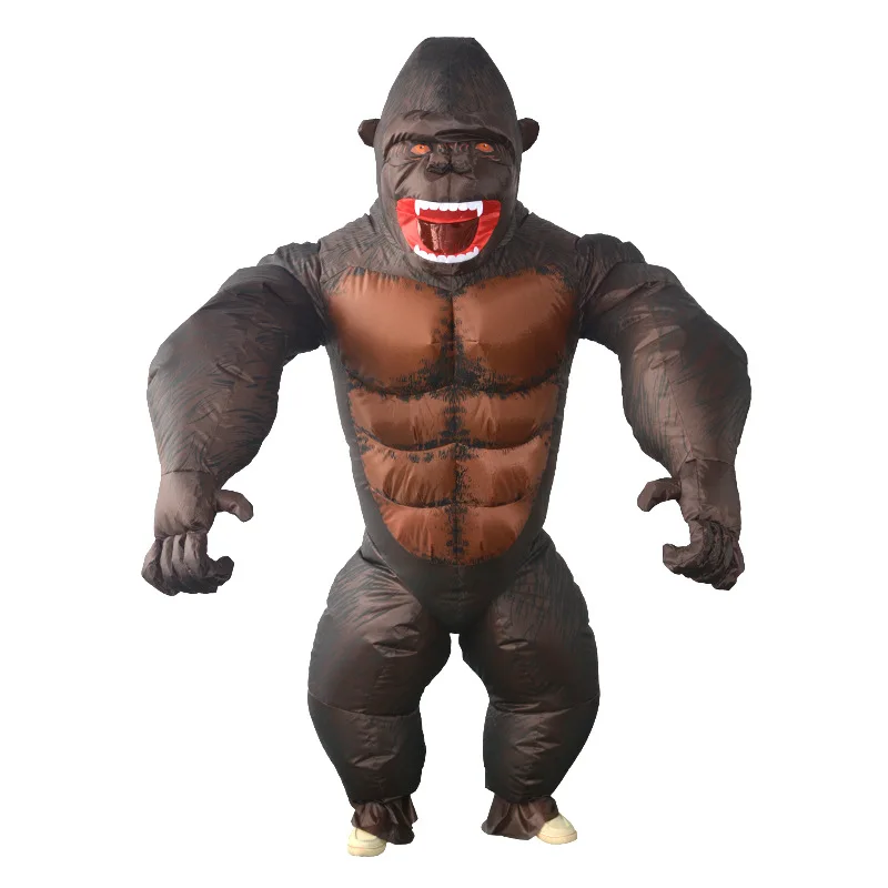 Inflatable King Kong Orangutan Cosplay Costume Mascot Animal Monkey For Halloween Purim Carnival Fancy Dress Adult