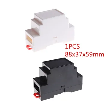 

1pc 88x37x59mm Plastic Electronics Box Project Case DIN Rail PLC Junction Box